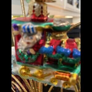 🍭Christopher Radko NORTH POLE JUNCTION Blown Glass Ornament Train Santa
